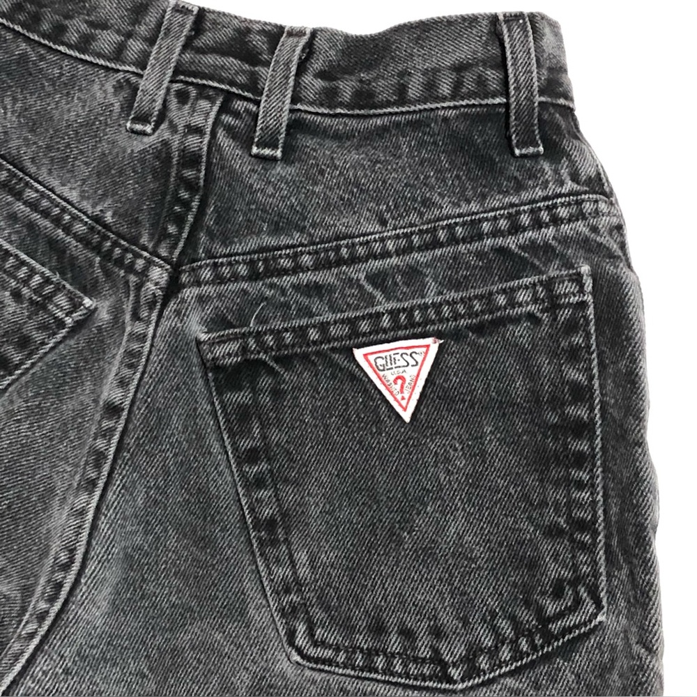 Guess Vintage 80,s Black High-Rise Denim Shorts - Picture 5 of 9